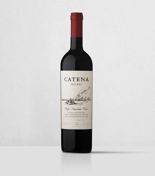 Botella de Vino Tinto Malbec, 750 ml