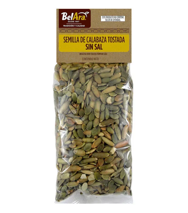 Botella de Semilla de calabaza tostada sin sal, 250 g