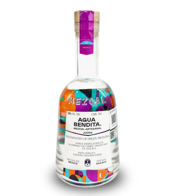 Botella de Mezcal Joven Agua Bendita, 750 ml