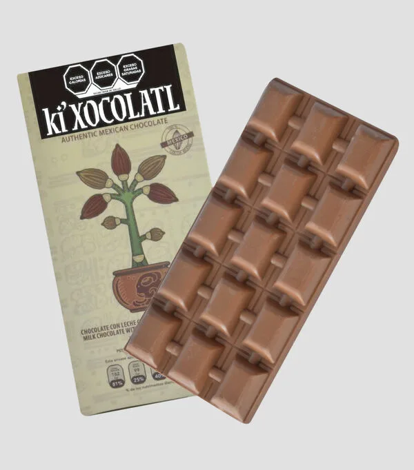 Botella de Chocolate con Leche y Trozos de Cacao, 80 gr