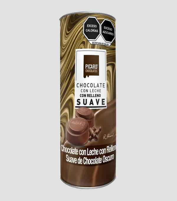 Botella de Chocolate con Leche y Relleno de Chocolate Oscuro, 180 gr
