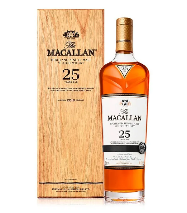 Botella de Whisky Macallan 25 Years Old, 700 ml