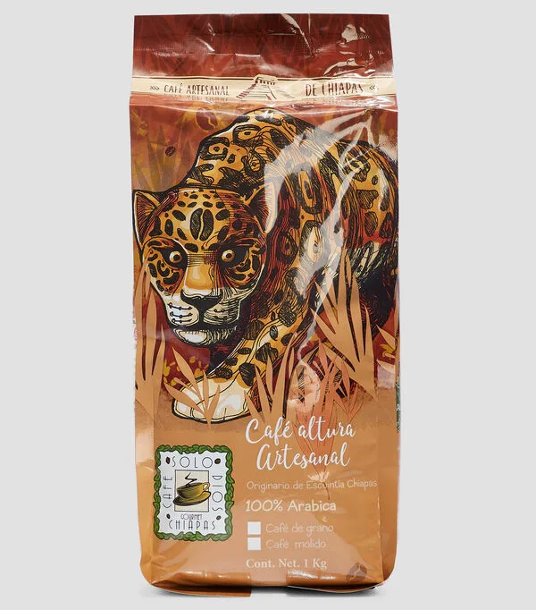 Botella de Café Artesanal Molido Jaguar, 1 Kg