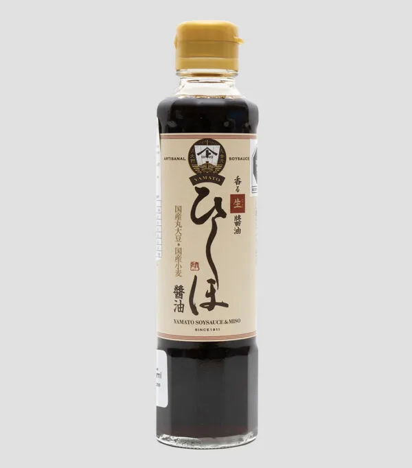 Botella de Salsa de Soya Cruda Hishiho, 180 ml