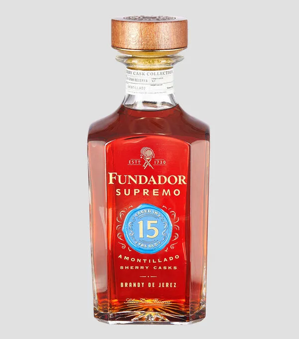 Botella de Brandy Fundador Supremo 15, 700 ml