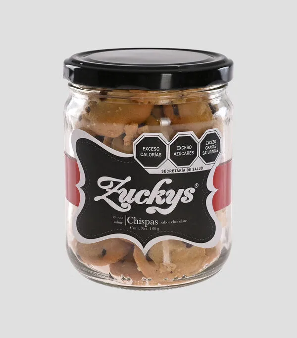Botella de Galletas con chipas sabor chocolate, 180 g