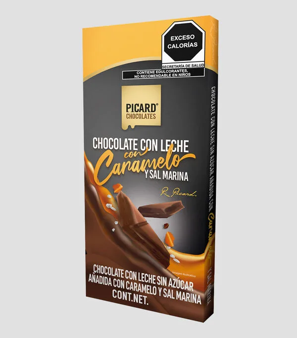 Botella de Barra de Chocolate con leche, caramelo y sal, 100 gr
