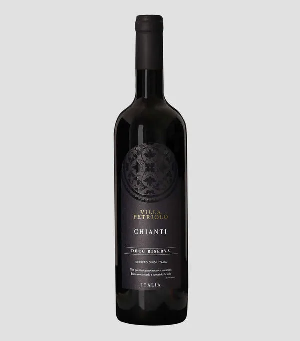 Botella de Vino Tinto Sangiovese Villa Petriolo, Italia, 750 ml