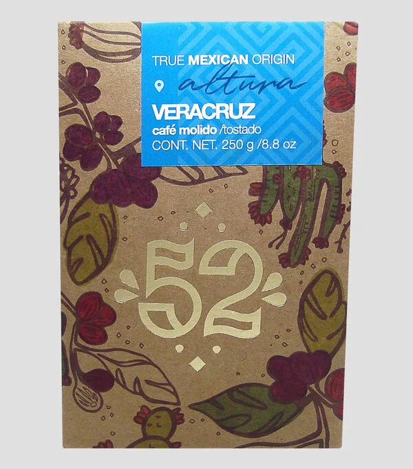 Botella de Cafe 52 Altura Veracruz Molido, 250 g