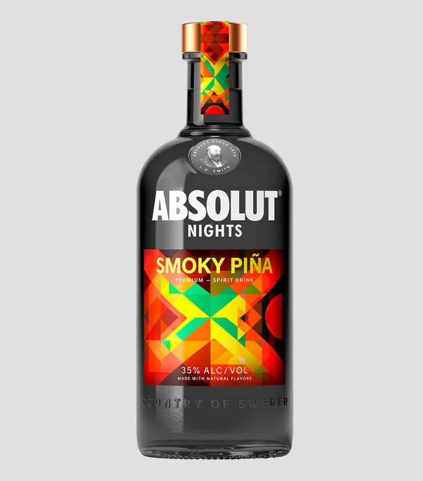 Botella de Vodka Absolut Nights Smoky Pina, 700 ml