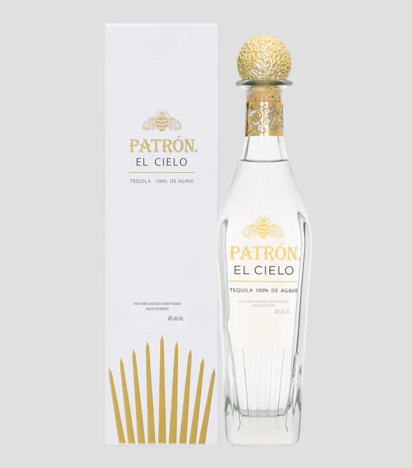 Botella de Tequila Blanco Patron El Cielo, 700 ml