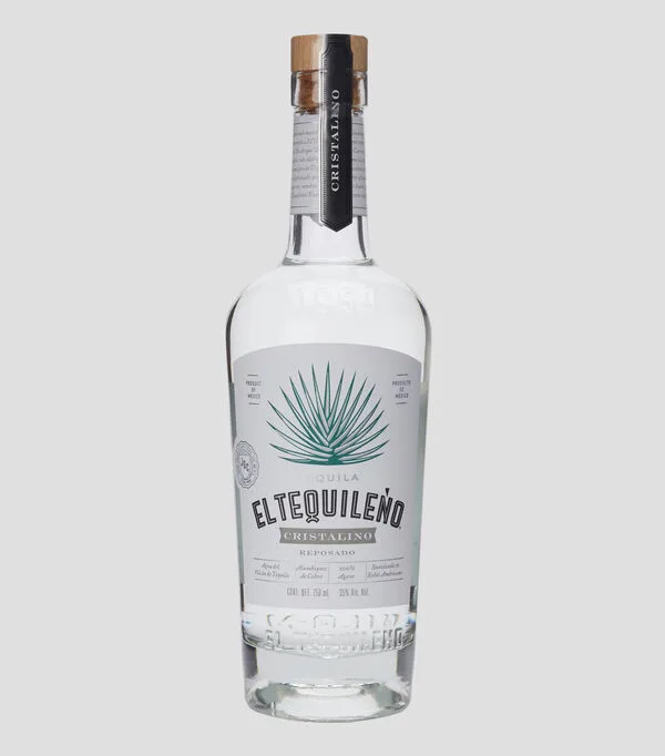 Botella de Tequila El Tequileno Cristalino Reposado, 750 ml