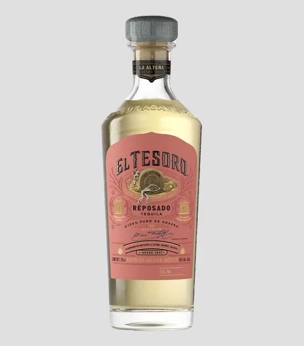 Botella de Tequila Reposado El Tesoro, 750 ml