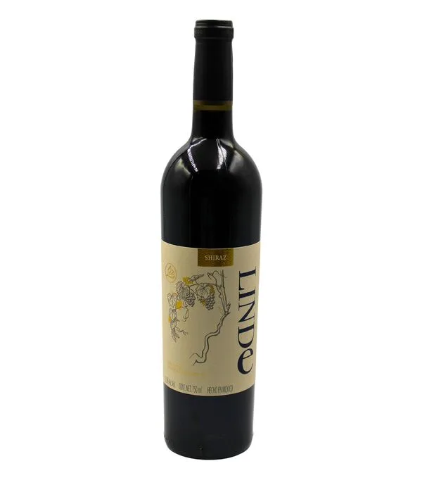 Botella de Vino tinto Shiraz Linde, México, 750 ml