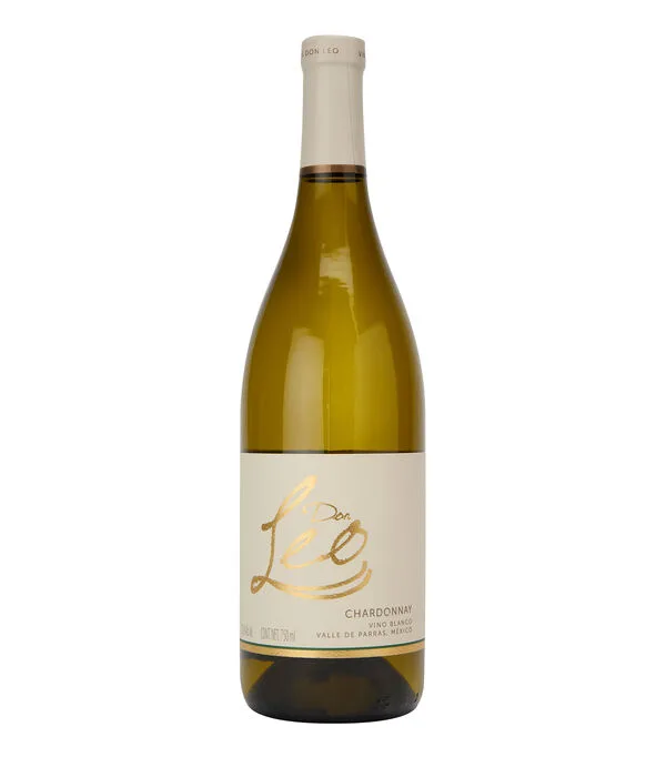 Botella de Vino Blanco Chardonnay Don Leo 2023, México, 750 ml