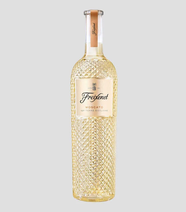Botella de Vino blanco Moscatel, Moscato IGP Terre Sicilia, Italia, 750 ml