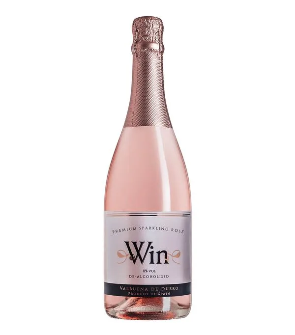 Botella de Vino Espumoso Rosado Tempranillo Sin Alcohol, Win, España, 750 ml