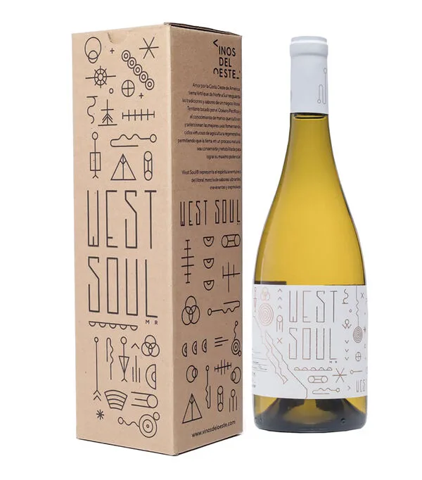 Botella de Vino blanco Chardonnay West Soul 2021, México, 750 ml