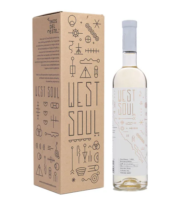 Botella de Vino blanco Sauvignon blanc West Soul, México, 750 ml