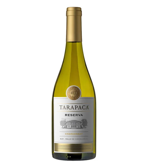 Botella de Vino blanco Chardonnay Reserva Chile, 750 ml