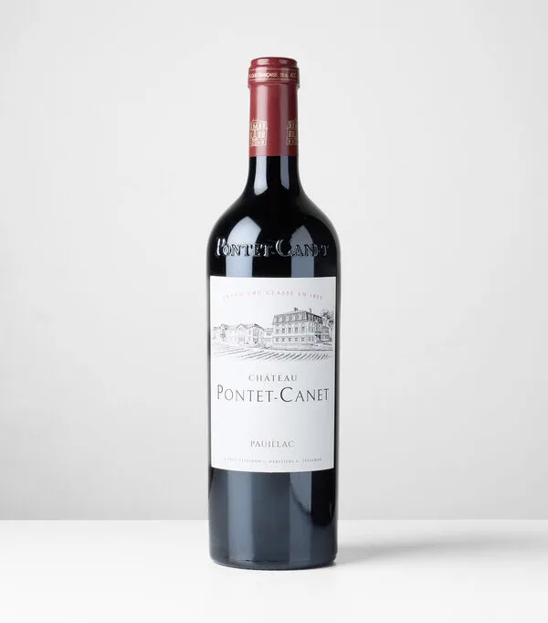 Botella de Vino tinto ensamble Château Pontet Canet 2021, Francia, 750 ml