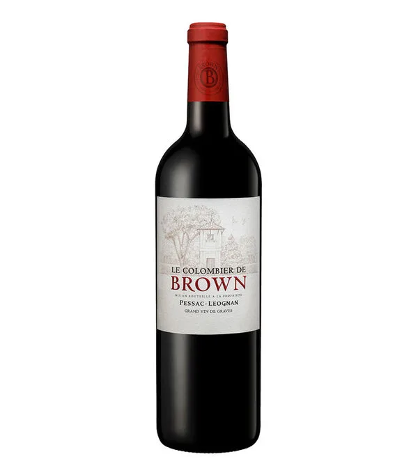 Botella de Vino tinto ensamble Le Colombier de Brown Pessac-Leognan, Francia, 750 ml
