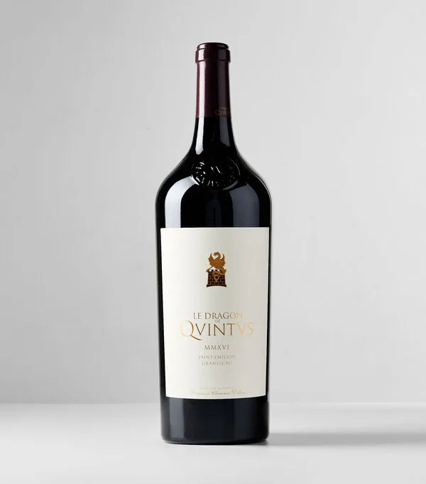 Botella de Vino tinto ensamble Le Dragon de Quintus Francia, 1.5 L