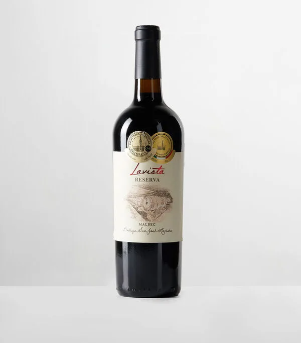 Botella de Vino tinto malbec Lavista Reserva, México, 750ml