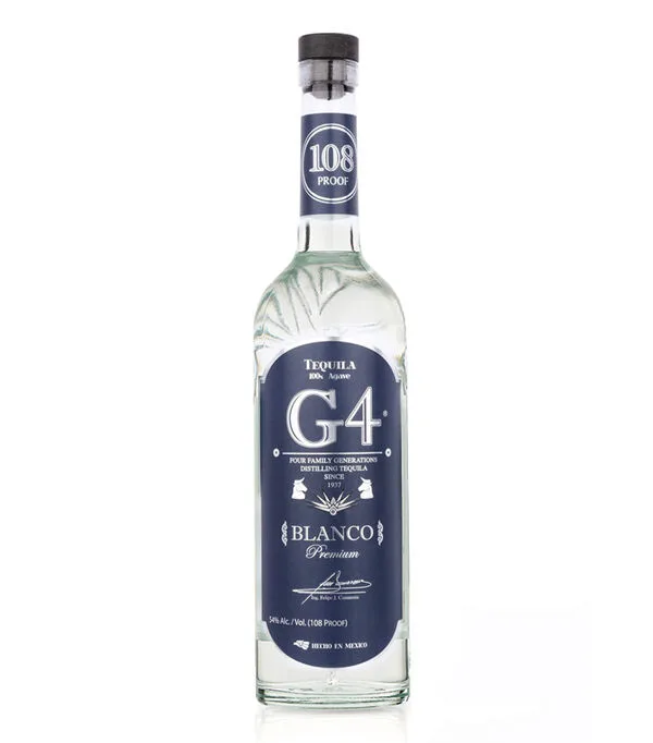 Botella de Tequila G4 Blanco Premium, 750 ml