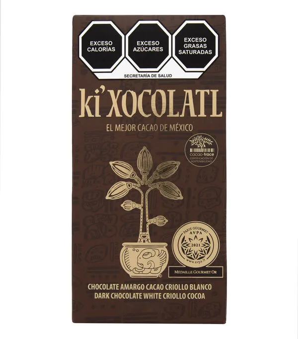 Botella de Chocolate Blanco Amargo Ki'Xocolatl, 80 gr