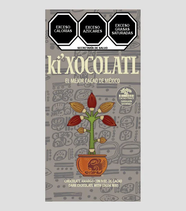 Botella de Chocolate Amargo con Nibs de Cacao, 80 g