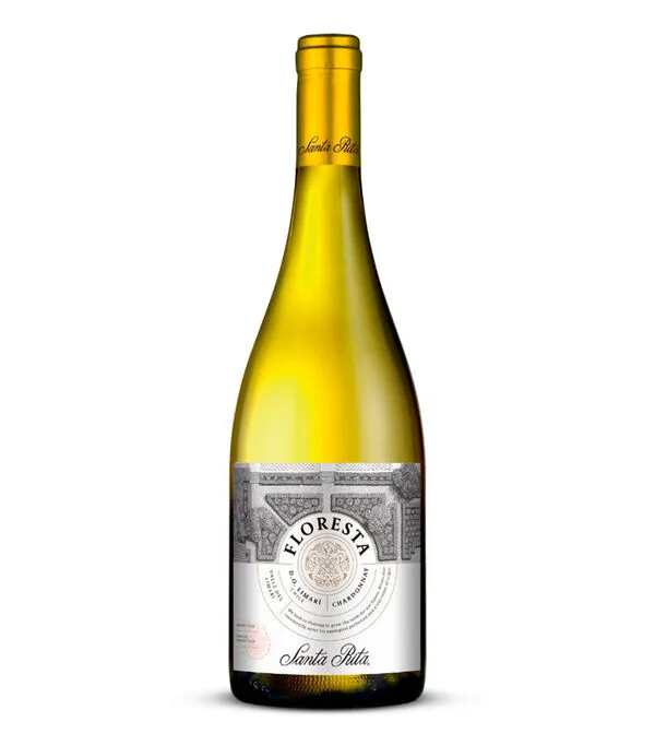 Botella de Vino blanco chardonnay Floresta, Chile, 750 ml