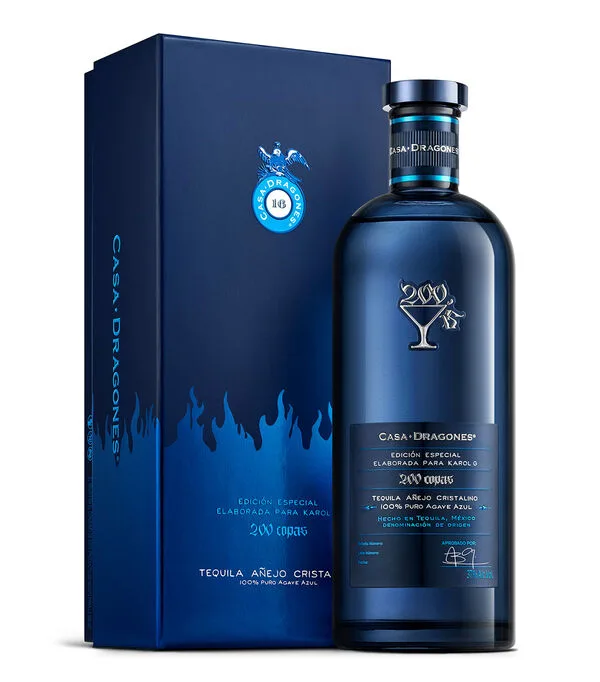 Botella de Tequila Añejo Cristalino 200 Copas, 750 ml