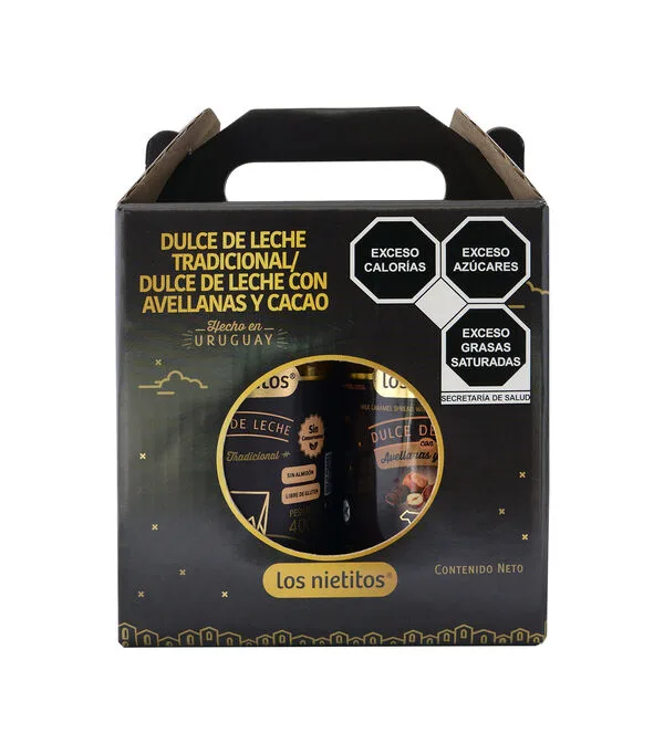 Botella de Set 2 Dulces de leche tradicional y Avellana, 800 g