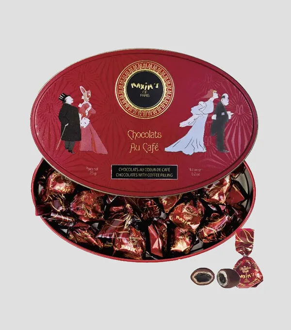 Botella de Set de chocolates negros con centro de café, 175 gr