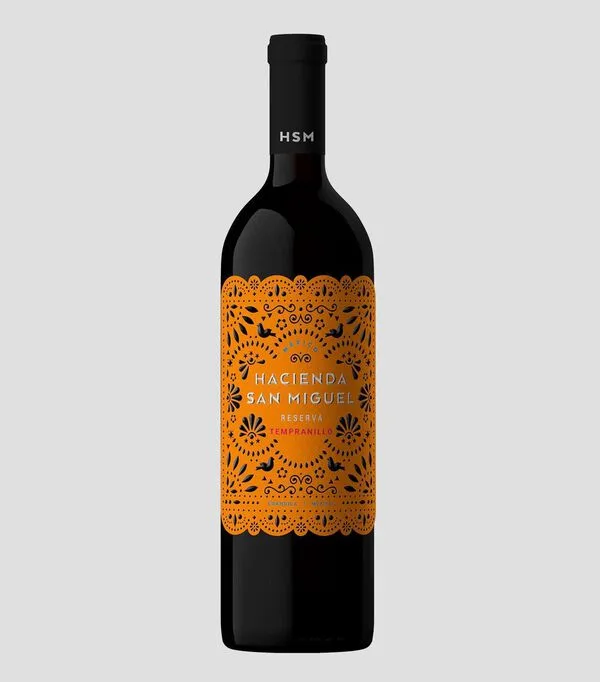 Botella de Vino tinto tempranillo Hacienda San Miguel Reserva, México, 750 ml