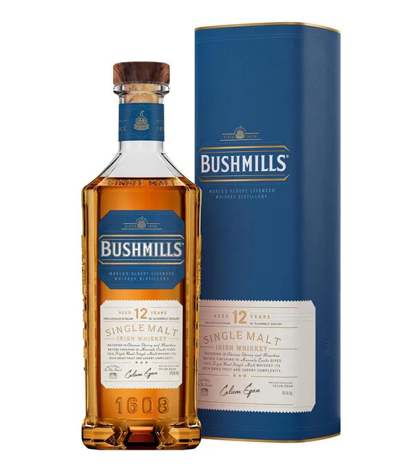 Botella de Whisky Bushmills 12 años, 750 ml