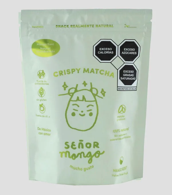 Botella de Snack Señor Mango Crispy Matcha Kent, 60 g