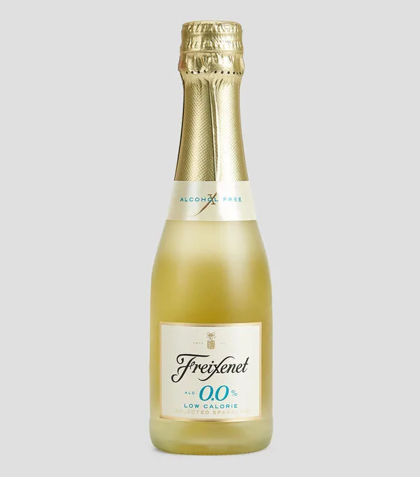 Botella de Vino espumoso blanco Airén sin alcohol, 200 ml