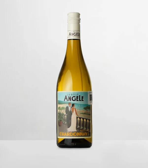 Botella de Vino Blanco Chardonnay La Belle Angèle, 750 ml