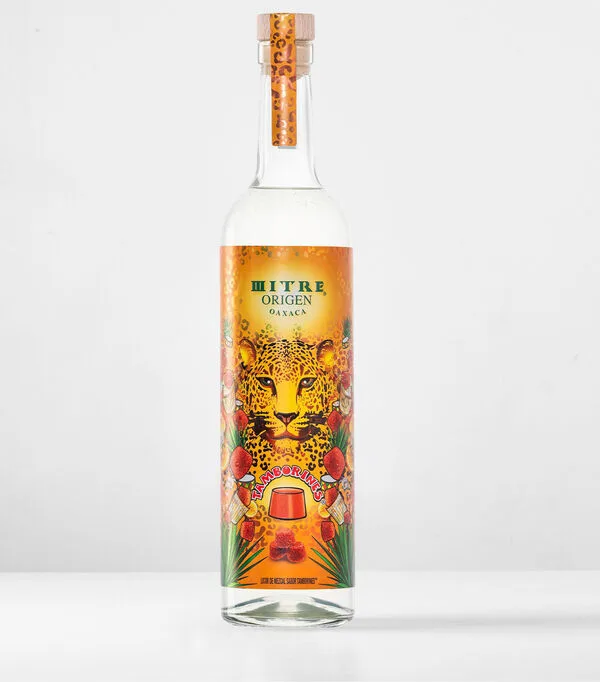 Botella de Licor de mezcal Tamborines, 750 ml