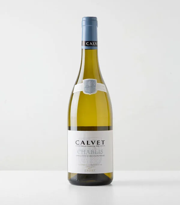 Botella de Vino blanco Chardonnay Chablis, Francia, 750 ml