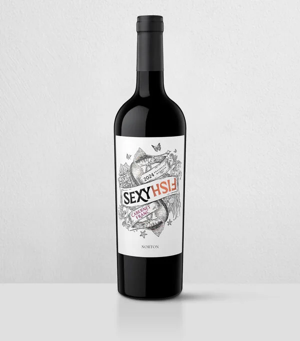 Botella de Vino tinto Sexy Fish Cabernet Franc, Argentina, 750 ml
