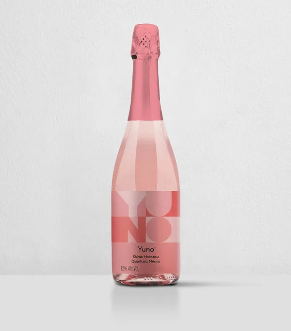 Botella de Vino Rosado Espumoso Shiraz Yuno, 750 ml