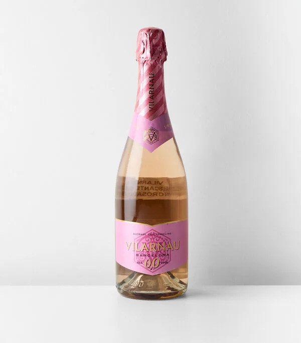 Botella de Vino rosado ensamble Vilarnau sin alcohol, España, 750 ml