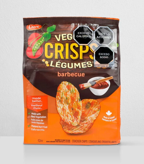 Botella de Chips vegetales de BBQ, 100 gr