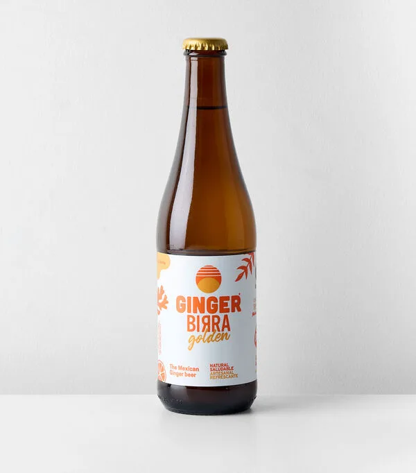 Botella de Cerveza artesanal Ginger Birra Golden, 335 ml