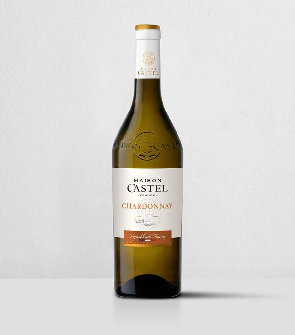Botella de Vino Blanco Chardonnay Maison Castel, Francia, 750 ml