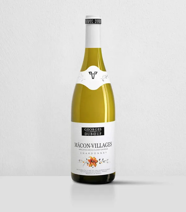 Botella de Vino Blanco Chardonnay Macon-Villages, 750 ml