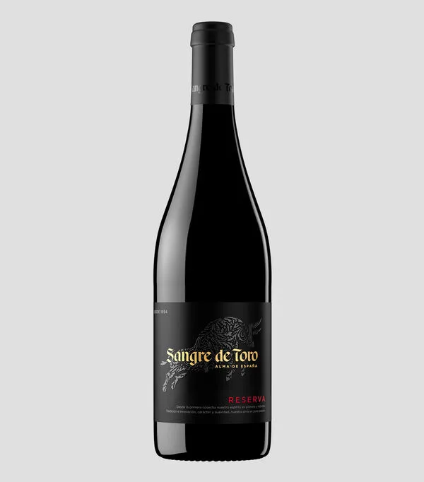 Botella de Vino Tinto Garnacha, Cariñena, Syrah, Sangre de Toro Reserva, España, 750 ml